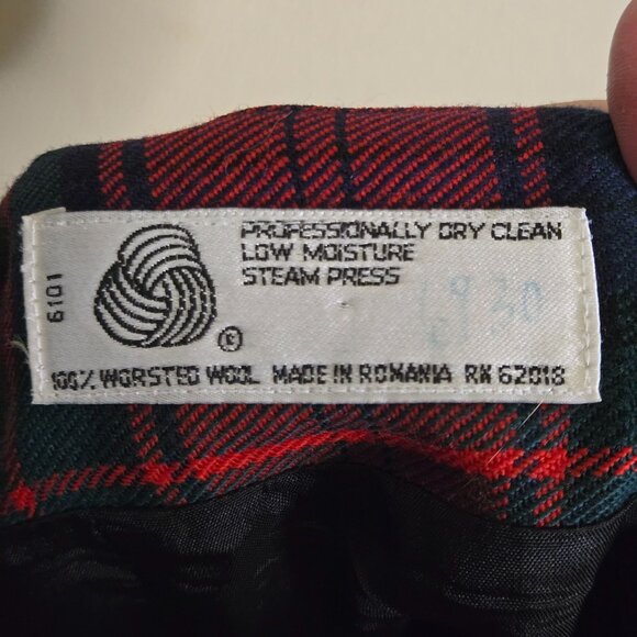 Rafaella Vintage Tartan Plaid Worsted Wool Wrap Midi Skirt Fringe Detail Size 14 - Picture 6 of 6